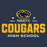 Close-up view of Nimitz High School Cougars Unisex 3/4 Sleeve Raglan T-shirt 222
