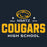 Close-up view of Nimitz High School Cougars Women's Navy Blue SoftStyle T-shirt 222