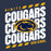Close-up view of Nimitz High School Cougars Unisex 3/4 Sleeve Raglan T-shirt 223