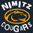 Close-up view of Nimitz High School Cougars Women's Navy Blue SoftStyle T-shirt 228