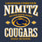 Close-up view of Nimitz High School Cougars Unisex 3/4 Sleeve Raglan T-shirt 230