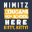 Close-up view of Nimitz High School Cougars Unisex 3/4 Sleeve Raglan T-shirt 231