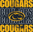 Close-up view of Nimitz High School Cougars Women's Navy Blue SoftStyle T-shirt 233