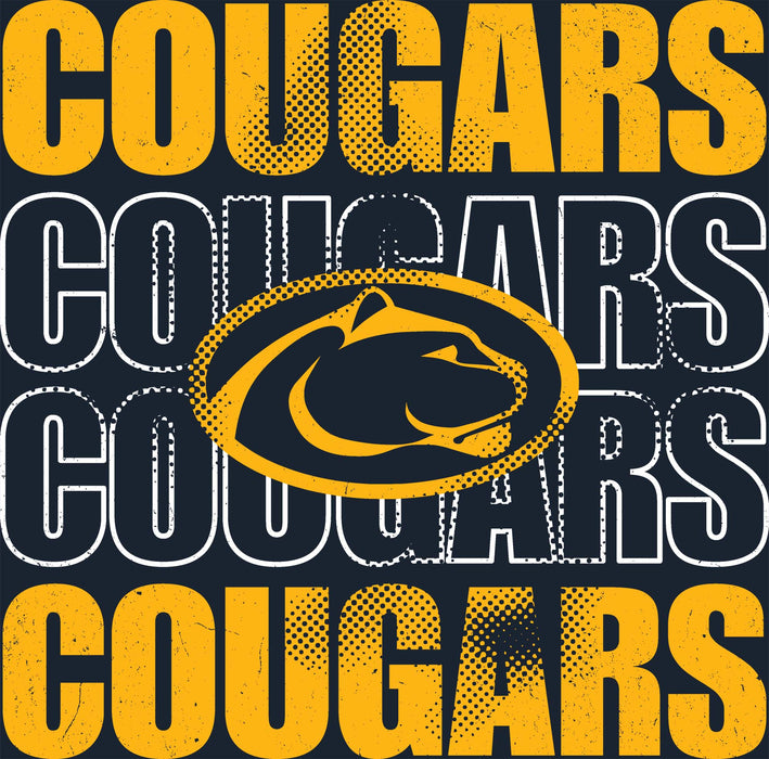 Close-up view of Nimitz High School Cougars Women's Navy Blue SoftStyle T-shirt 233
