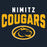 Nimitz Cougars logo with a cougar emblem on a dark background - Classic t-shirt design 234