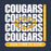Nimitz High School cougar logo with 'Cougars' text and 'Our Time is Now' slogan on a dark background. Raglan t-shirt design 235