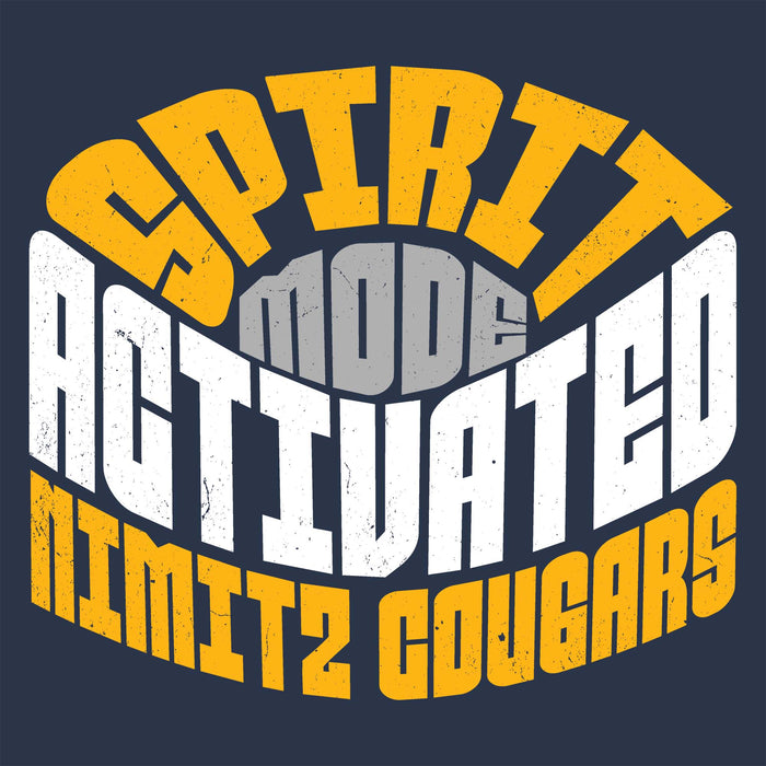 Close-up view of Nimitz High School Cougars Unisex 3/4 Sleeve Raglan T-shirt 242