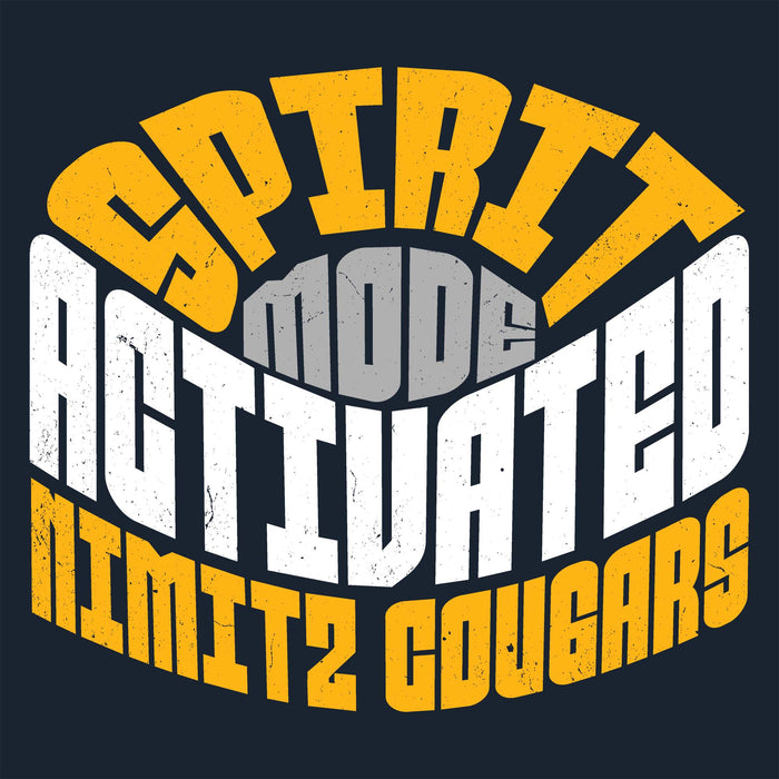 Close-up view of Nimitz High School Cougars Women's Navy Blue SoftStyle T-shirt 242