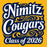 Close-up view of Nimitz High School Cougars Gold Classic Unisex T-shirt 253