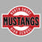 Close-up view of North Shore High School Mustangs Unisex 3/4 Sleeve Raglan T-shirt 011