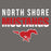 Close-up view of North Shore High School Mustangs Dark Grey Classic Unisex T-shirt 024