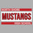 Close-up view of North Shore High School Mustangs Women's Grey SoftStyle T-shirt 011