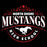 Close-up view of North Shore High School Mustangs Unisex 3/4 Sleeve Raglan T-shirt 211