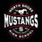 Close-up view of North Shore High School Mustangs Women's Black SoftStyle T-shirt 218