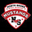 Close-up vie wof North Shore High School Mustangs Women's Black SoftStyle T-shirt 221