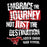 Motivational quote with a horse logo on a black background, featuring text 'Embrace the journey not just the destination' and 'North Shore High School'. - Classic t-shirt design 232