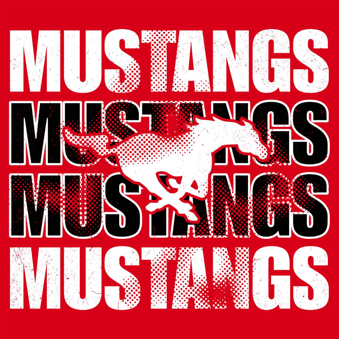 Close-up view of North Shore High School Mustangs Red Classic Unisex T-shirt 233