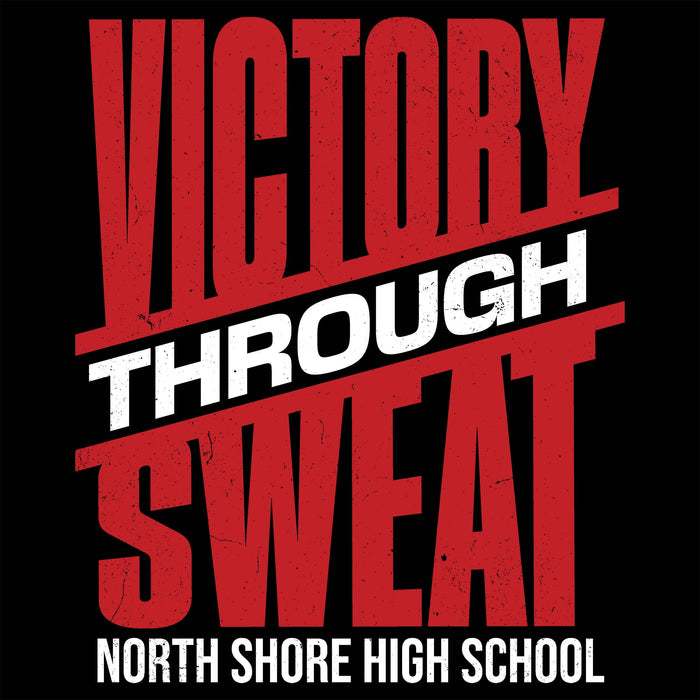 Close-up view of North Shore High School Mustangs Black Classic Unisex T-shirt 241