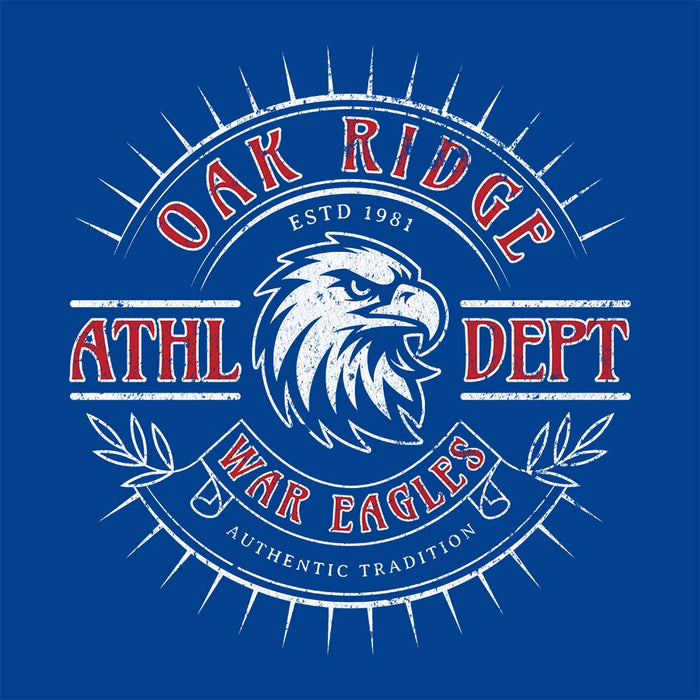 Close-up of Oak Ridge High School War Eagles Royal Blue Premium Unisex T-shirt 201