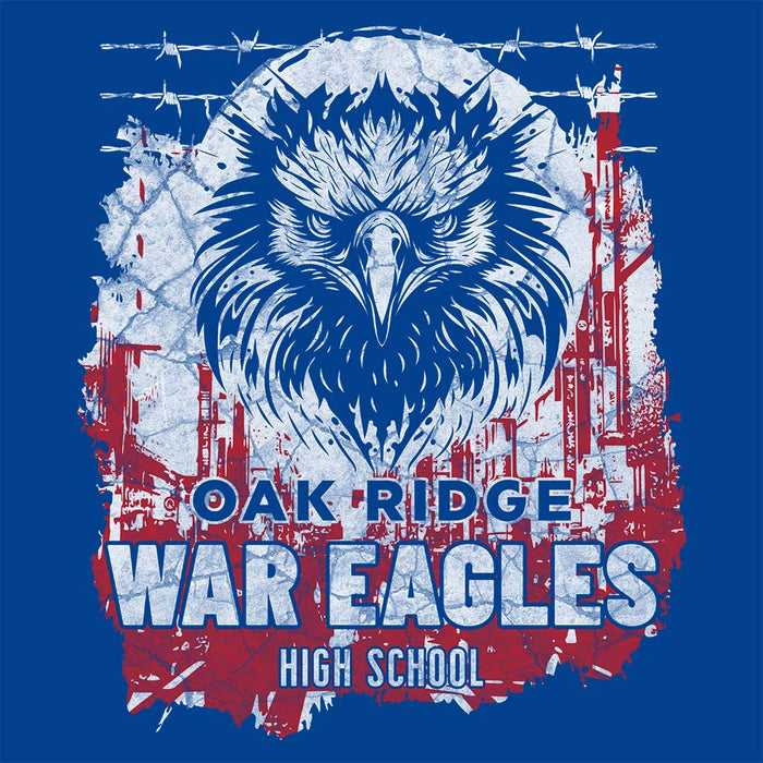 Close-up of Oak Ridge High School War Eagles Royal Blue Premium Unisex T-shirt 202