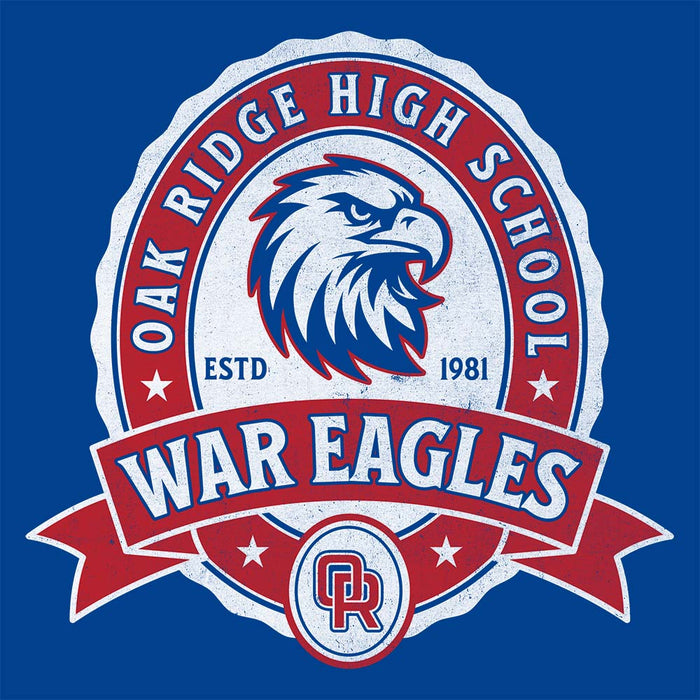 Close-up of Oak Ridge High School War Eagles Royal Blue Premium Unisex T-shirt 212