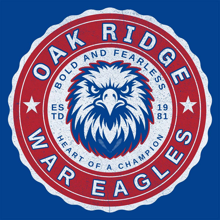 Close-up of Oak Ridge High School War Eagles Royal Blue Premium Unisex T-shirt 216