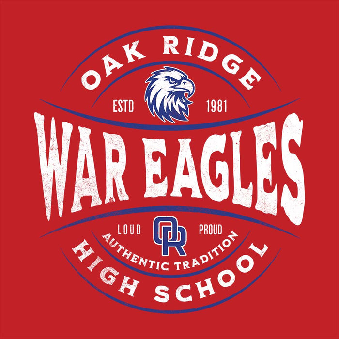 Close-up of Oak Ridge High School War Eagles Red Premium Unisex T-shirt 218