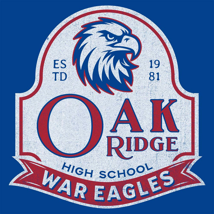 Close-up of Oak Ridge High School War Eagles Royal Blue Premium Unisex T-shirt 219