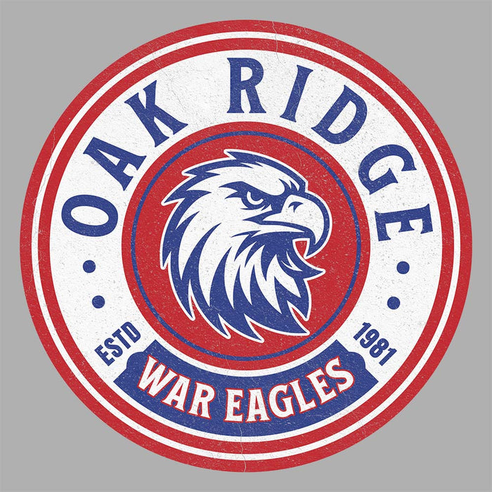 Close-up of Oak Ridge High School War Eagles Unisex 3/4 sleeve Raglan T-shirt 220