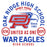 Close-up view of Oak Ridge High School War Eagles Unisex 3/4 sleeve Raglan T-shirt 208