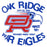 Close-up view of Oak Ridge High School War Eagles Unisex 3/4 sleeve Raglan T-shirt 228