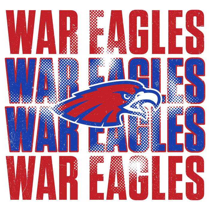 Close-up view of Oak Ridge High School War Eagles Unisex 3/4 sleeve Raglan T-shirt 233