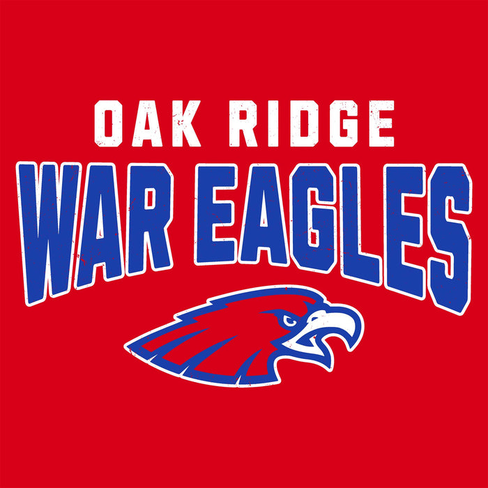 Close-up view of Oak Ridge High School War Eagles Red Classic Unisex T-shirt 234