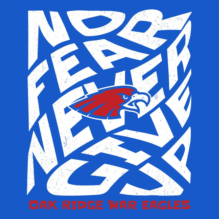 Close-up view of Oak Ridge High School War Eagles Royal Blue Classic Unisex T-shirt 236