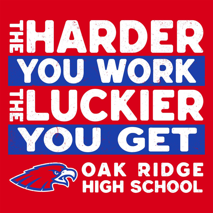 Close-up view of Oak Ridge High School War Eagles Red Classic Unisex T-shirt 238