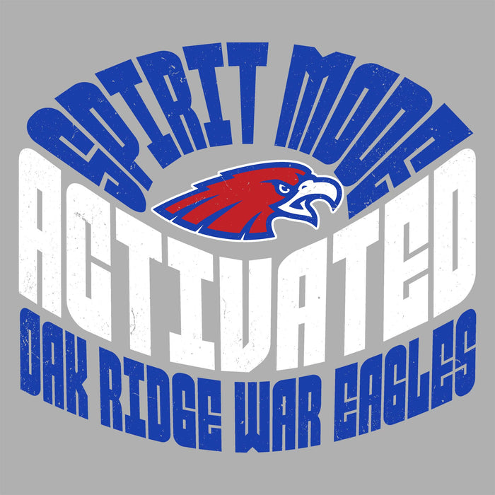 Close-up view of Oak Ridge High School War Eagles Women's Grey SoftStyle T-shirt 242