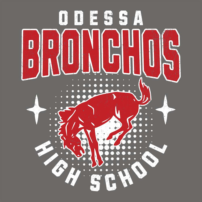 Close-up view of Odessa High School Bronchos Dark Grey Classic Unisex T-shirt 204