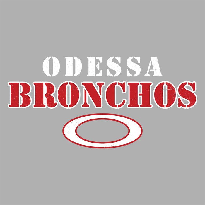 Close-up view of Odessa High School Bronchos Unisex 3/4 Sleeve Raglan T-shirt 222