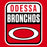 Close-up view of Odessa High School Bronchos Women's Red SoftStyle T-shirt 001