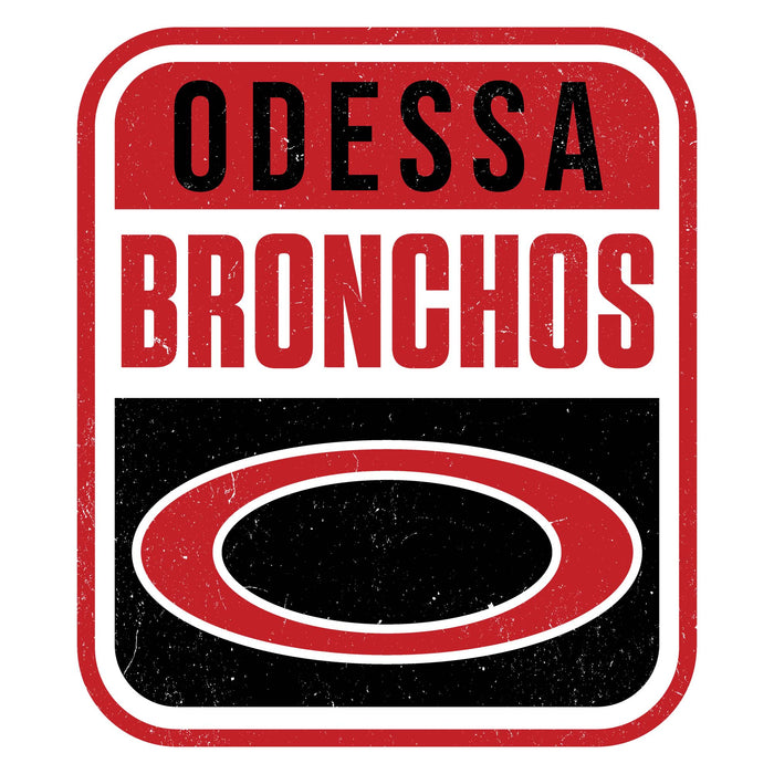 Close-up view of Odessa High School Bronchos Unisex 3/4 sleeve Raglan T-shirt 001