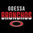 Close-up view of Odessa High School Bronchos Unisex 3/4 sleeve Raglan T-shirt 024