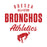 Red text 'Odesa All-Star Bronchos Athletics' with a horse silhouette on a white background - Raglan T-shirt design 034