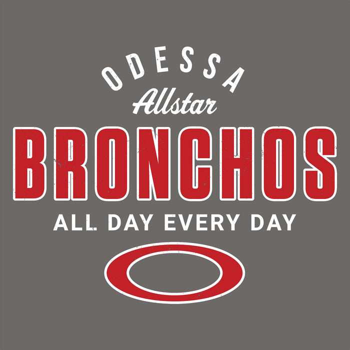 Close-up view of Odessa High School Bronchos Dark Grey Classic Unisex T-shirt 040