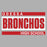 Close-up view of Odessa High School Bronchos Unisex 3/4 sleeve Raglan T-shirt 098