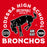Close-up view of Odessa High School Bronchos Women's Red SoftStyle T-shirt 208