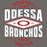 Close-up view of Odessa High School Bronchos Dark Grey Classic Unisex T-shirt 210