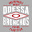 Close-up view of Odessa High School Bronchos Unisex 3/4 sleeve Raglan T-shirt 210
