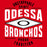 Close-up view of Odessa High School Bronchos Women's Red SoftStyle T-shirt 210