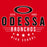 Close-up view of Odessa High School Bronchos Women's Red SoftStyle T-shirt 217