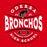 Close-up view of Odessa High School Bronchos Women's Red SoftStyle T-shirt 218